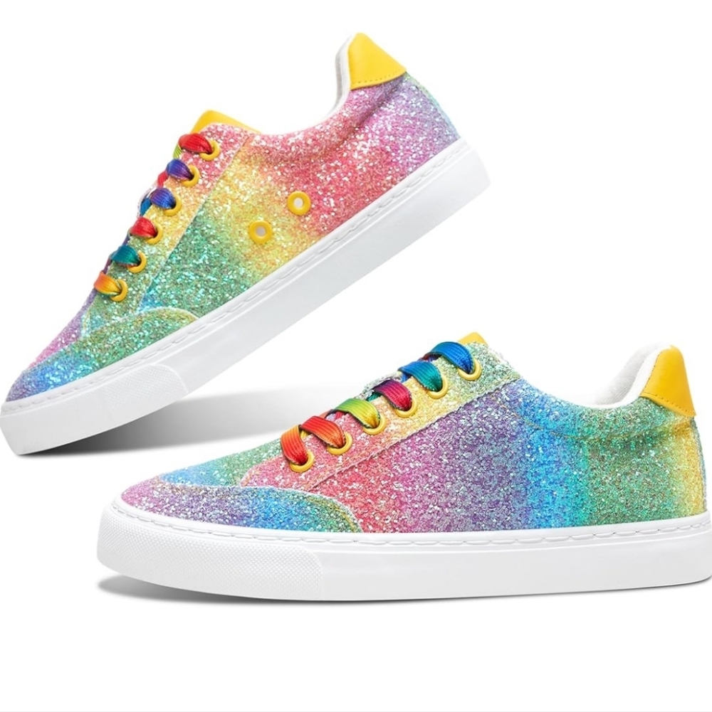 Rainbow Glitter Women's Sneakers
